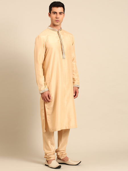 Gold RT Silk Kurta Set - MMK0645