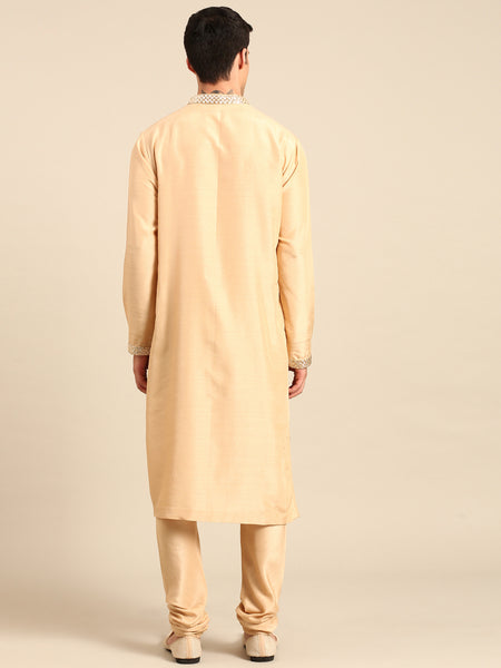 Gold RT Silk Kurta Set - MMK0645