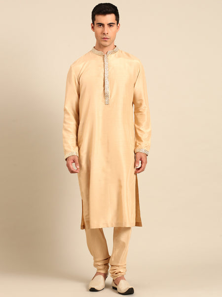 Gold RT Silk Kurta Set - MMK0645