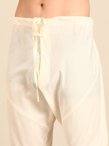 Light Yellow Printed Muslin Kurta Set - MMK0646