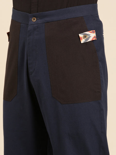 Navy Blue Malai Cotton Pant - MMP0128