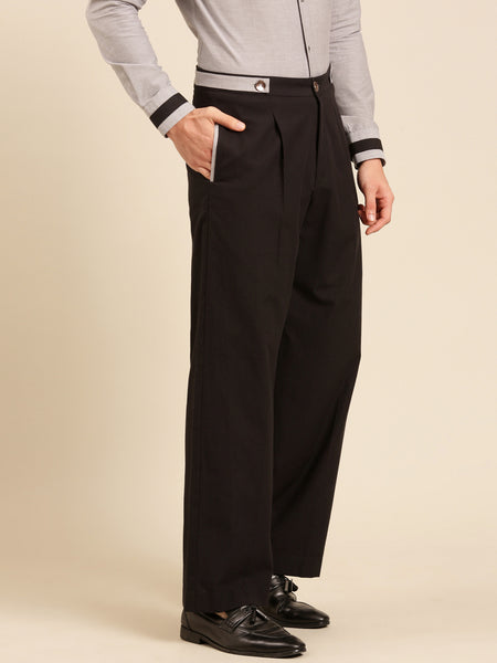 Black Grey Malai Cotton Pant - MMP0129
