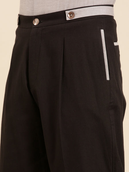 Black Grey Malai Cotton Pant - MMP0129