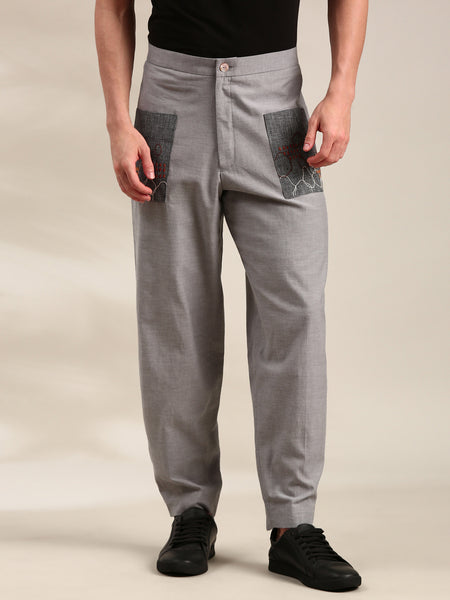 Silver Grey Cotton Pant - MMP0131