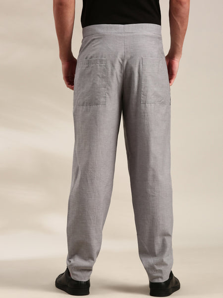 Silver Grey Cotton Pant - MMP0131