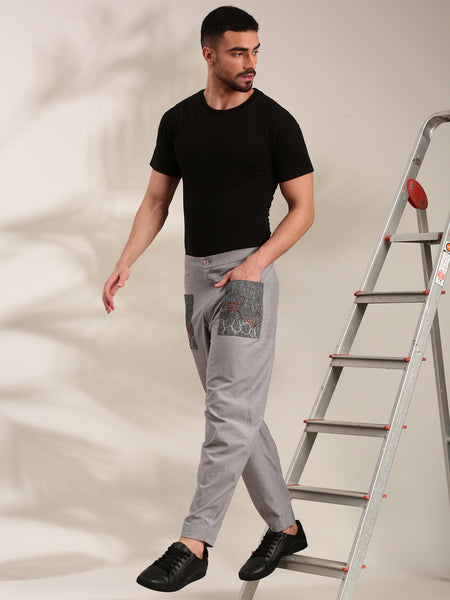 Silver Grey Cotton Pant - MMP0131