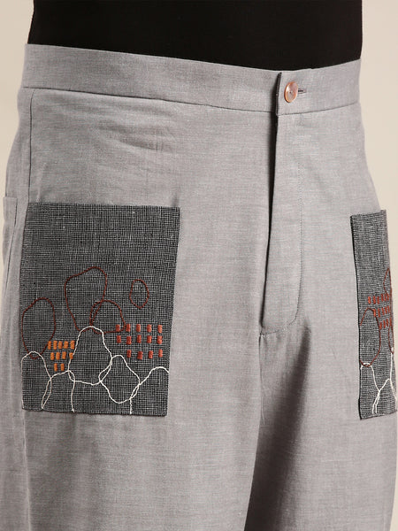 Silver Grey Cotton Pant - MMP0131