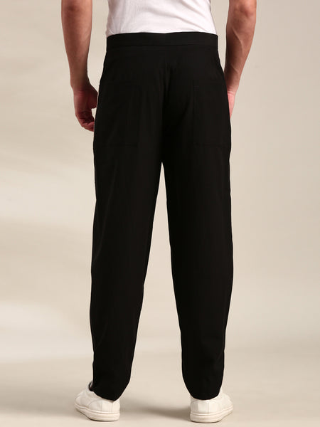 Black Cotton Pant - MMP0130