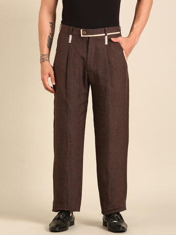 Brown 100% Linen Trouser - MMP0134