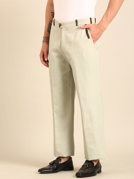 Green 100 % Linen Trouser - MMP0135
