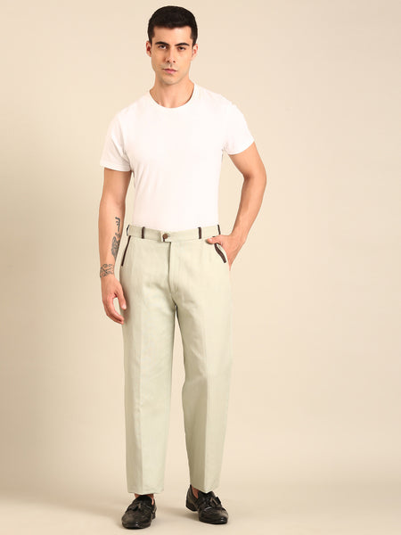Green 100 % Linen Trouser - MMP0135