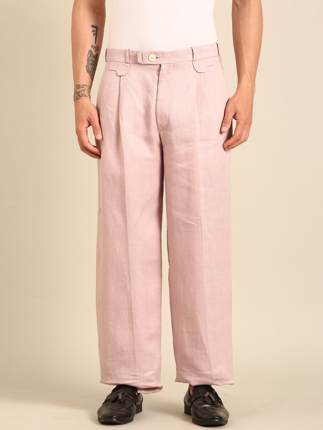 Mauve Silk Linen Trouser  - MMP0137