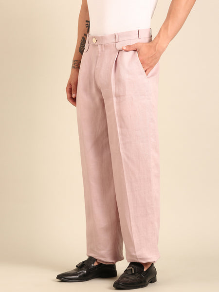 Mauve Silk Linen Trouser  - MMP0137