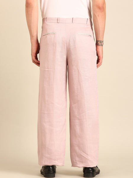 Mauve Silk Linen Trouser  - MMP0137