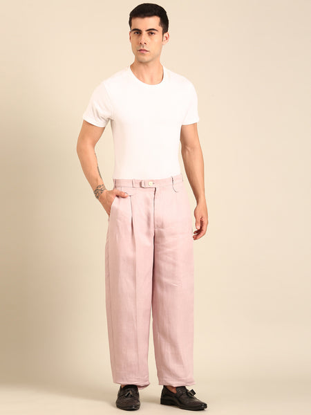 Mauve Silk Linen Trouser  - MMP0137