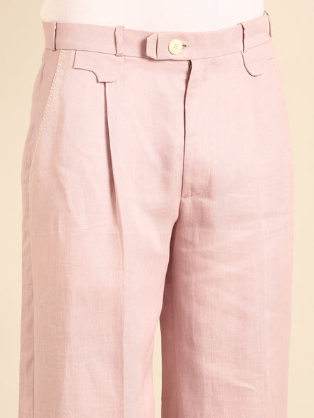 Mauve Silk Linen Trouser  - MMP0137