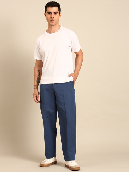 Blue 100% Linen Trousers  - MMP0139