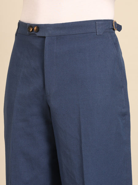 Blue 100% Linen Trousers  - MMP0139