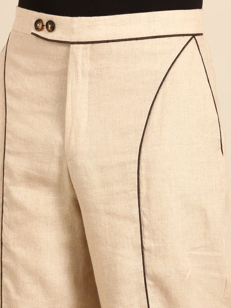 Beige 100% Linen Trousers  - MMP0140