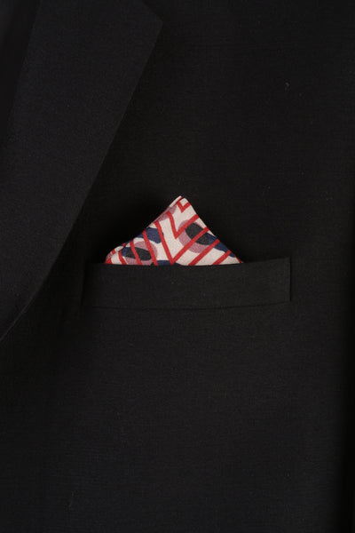 Abstract Printed Muslin Pocket Square - MMPS001