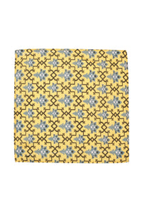 Printed Yellow Muslin Pocket Square - MMPS002