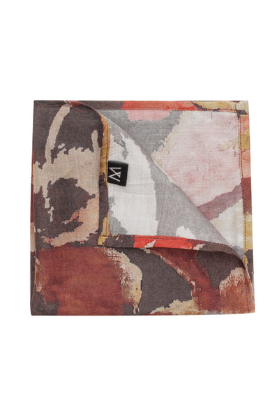 Printed Brown Muslin Pocket Square - MMPS003