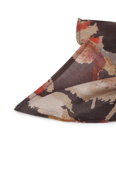 Printed Brown Muslin Pocket Square - MMPS003