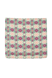 Printed Green Muslin Pocket Square - MMPS004