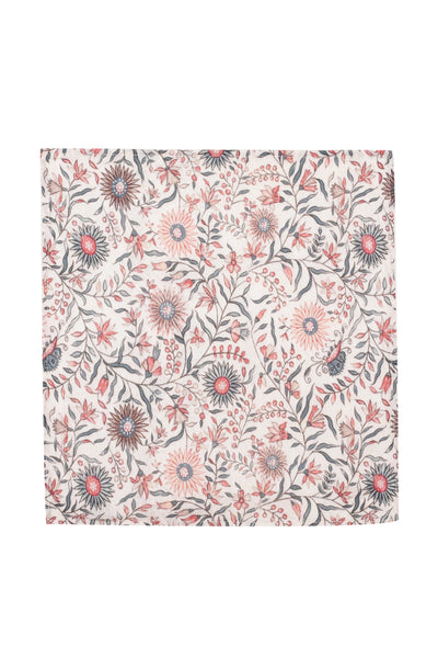 Printed Beige Muslin Pocket Square - MMPS005