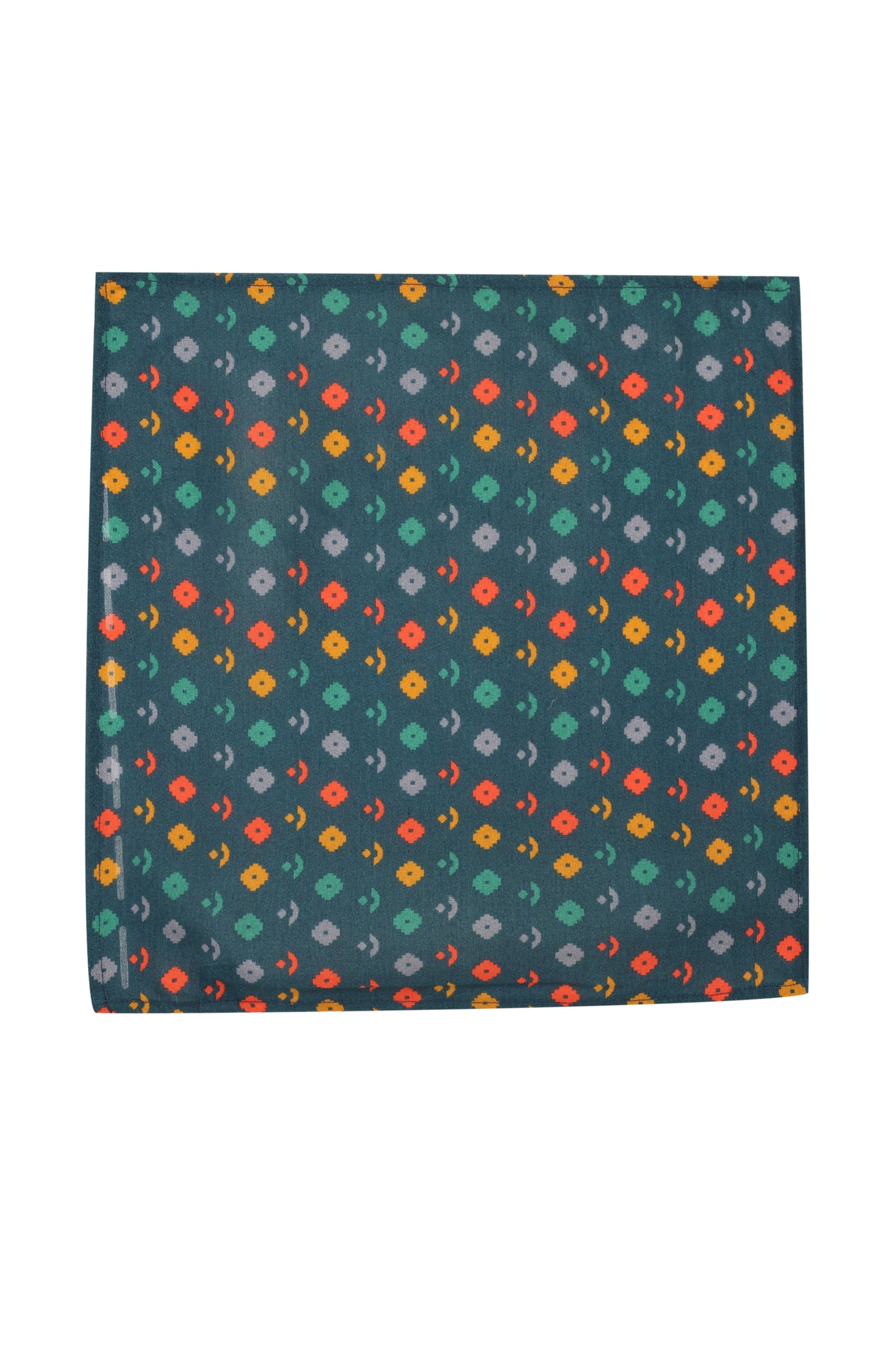 Printed Green Muslin Pocket Square - MMPS006