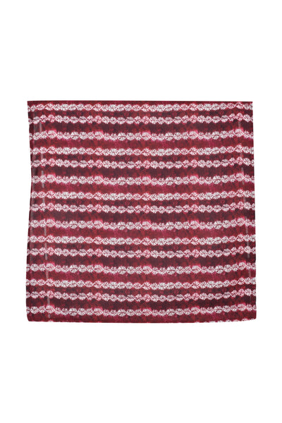 Printed Red Muslin Pocket Square - MMPS009