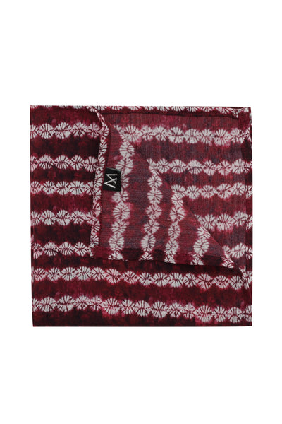 Printed Red Muslin Pocket Square - MMPS009