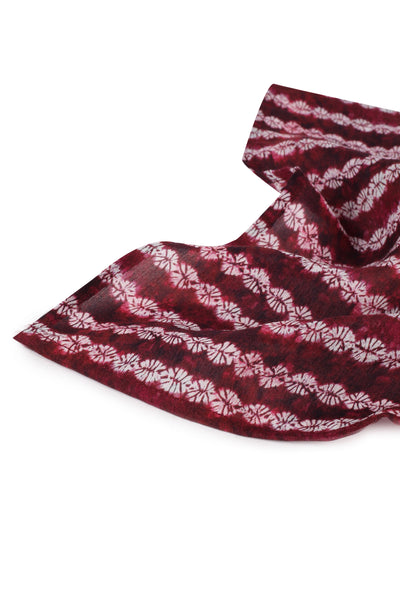 Printed Red Muslin Pocket Square - MMPS009