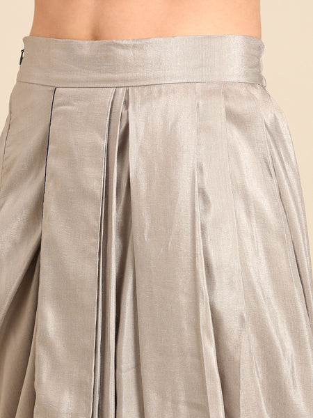 Blue Silver Bemberg Silk Sherwani - MMSHR054