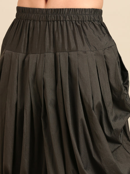 Maroon Black Bemberg Silk Sherwani - MMSHR055