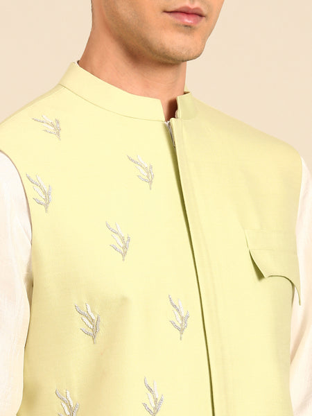 Lirel Green Silk Cotton Modi Jacket -  MMWC0241