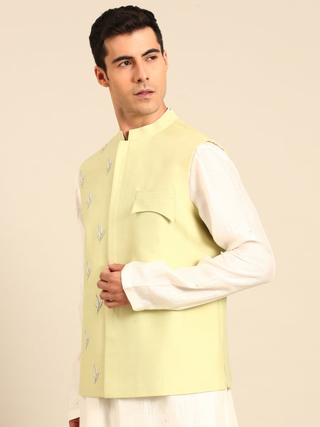Lirel Green Silk Cotton Modi Jacket -  MMWC0241