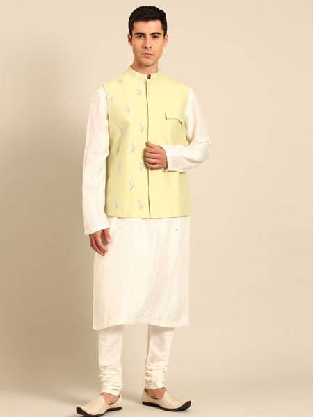 Lirel Green Silk Cotton Modi Jacket -  MMWC0241