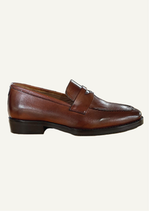 Brown Full Grain Leather Slip-on shoes for Men