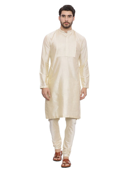 Beige Silk Blend Kurta Set - MMK0127