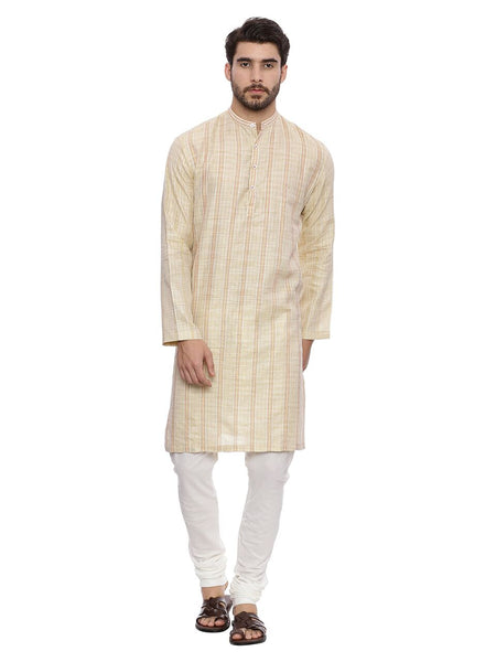 Beige Self weave Kurta Set - MMK0123