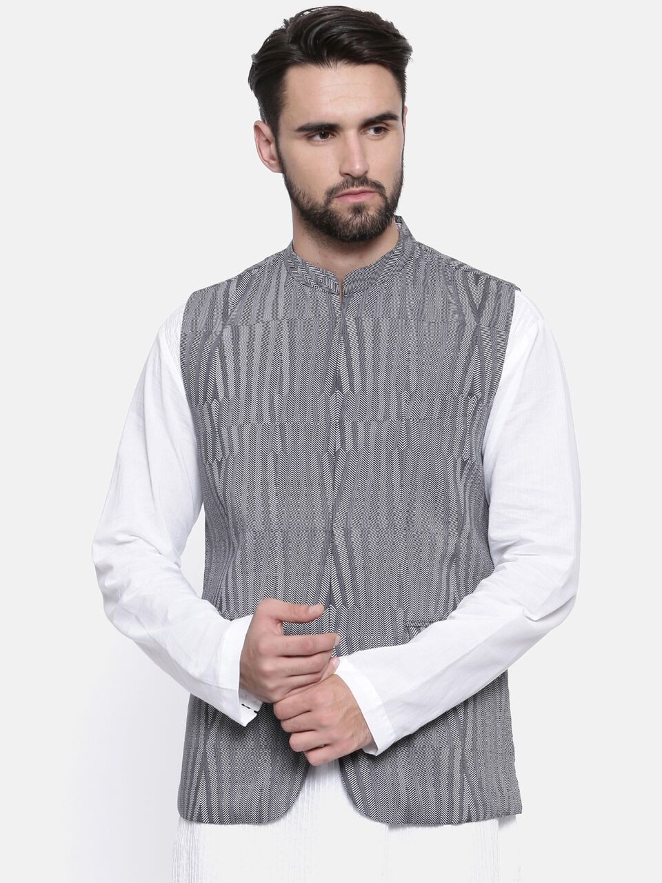 MONK JEANS Men's Solid Cotton Plus Size Nehru Jacket/Waistcoat For Festive  Occasion (Maroon)