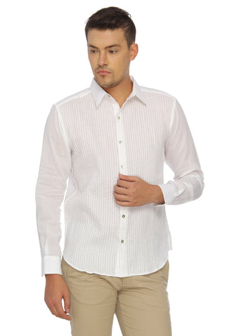 White Pintuck Shirt - MM0458