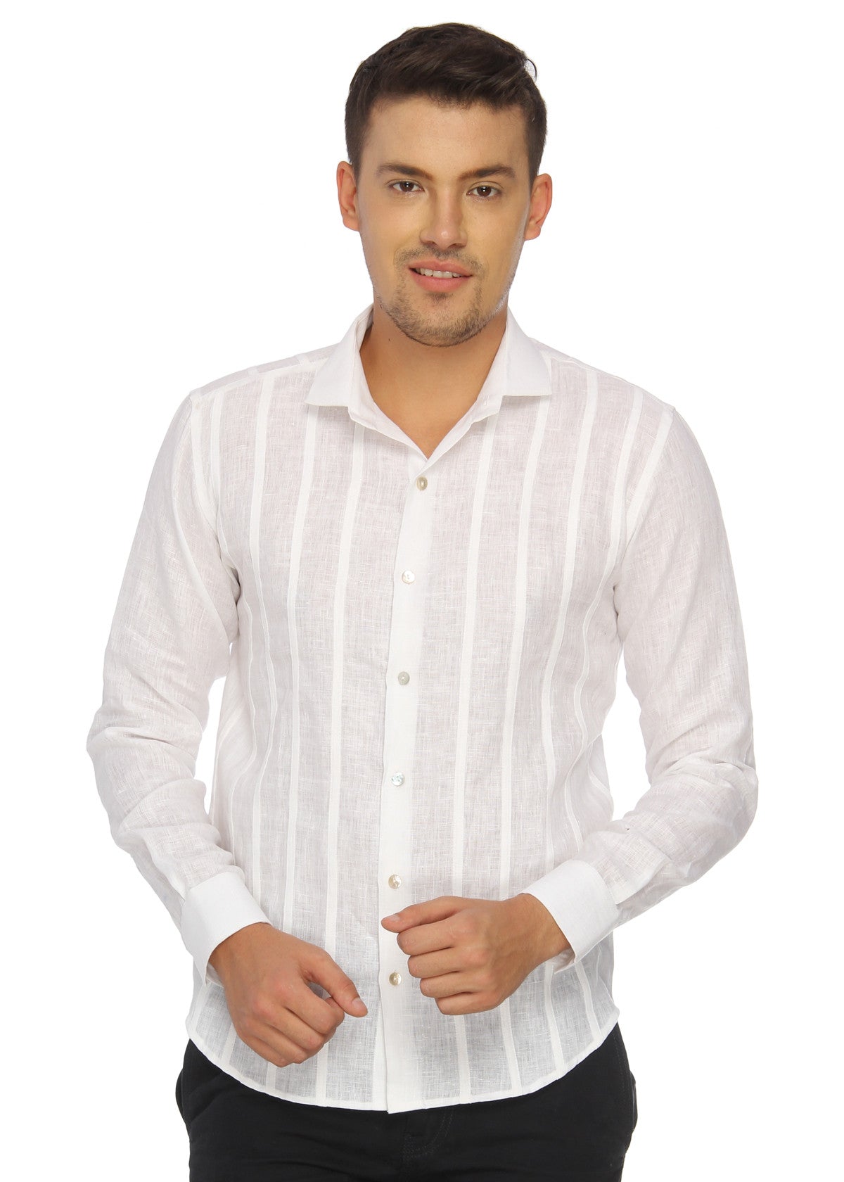 White Pleated Shirt - MM0477