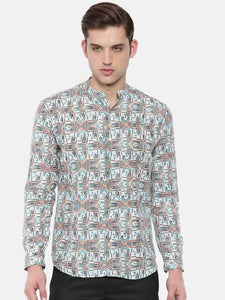 Geometric Printed Linen Shirt - MM0713