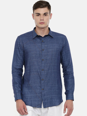 Denim Blue Linen Shirt - MM0760