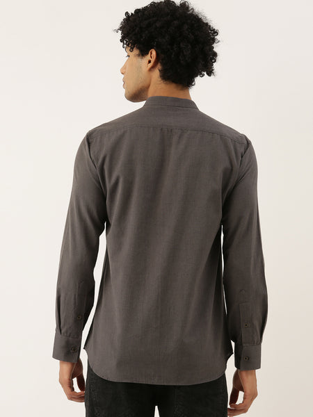 Black Grey Cotton Shirt - MM0785