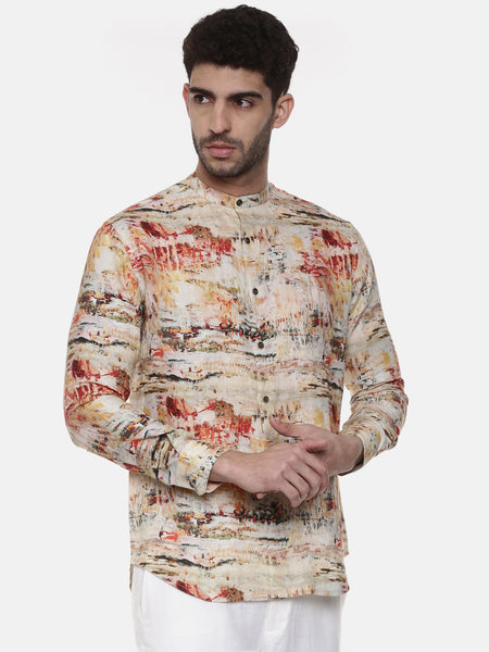 Abstract Linen Printed Shirt - MM0788