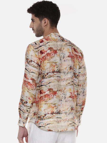 Abstract Linen Printed Shirt - MM0788