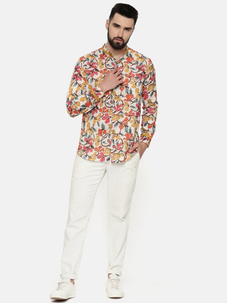Linen Cotton Floral Print Shirt - MM0820